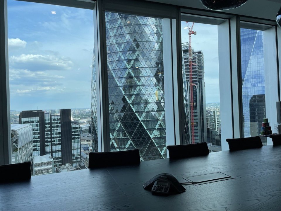 An empty boardroom in the City of London