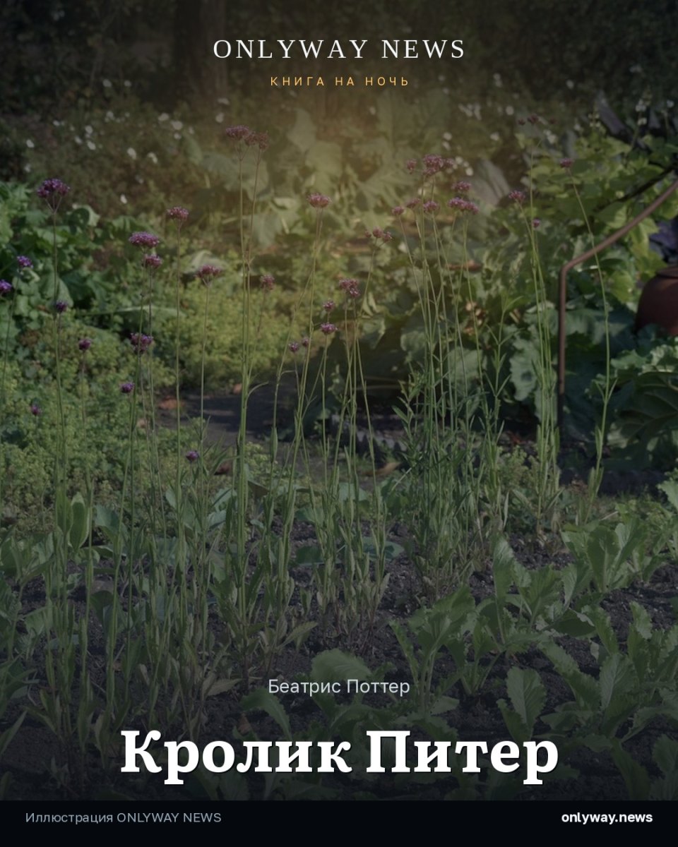 An evening kitchen garden with beds — the Book at Bedtime cover