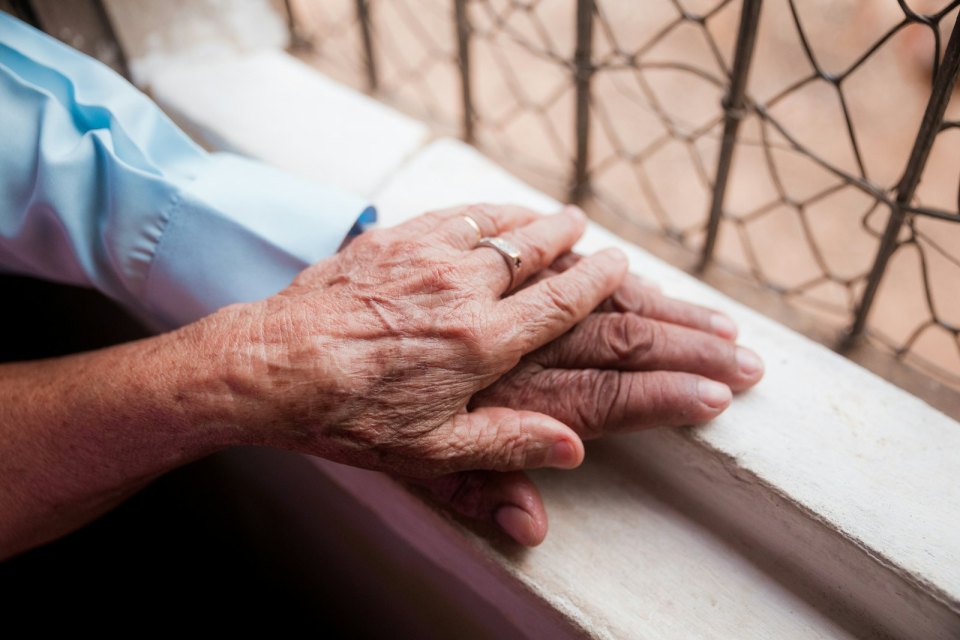 The hands of an older person