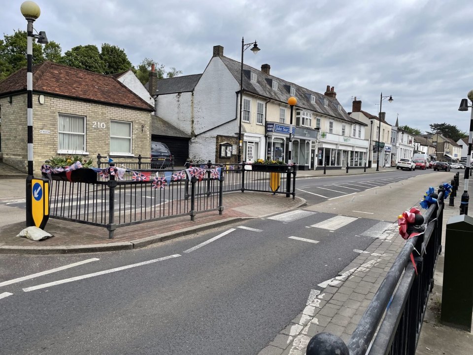 The high street of an English town