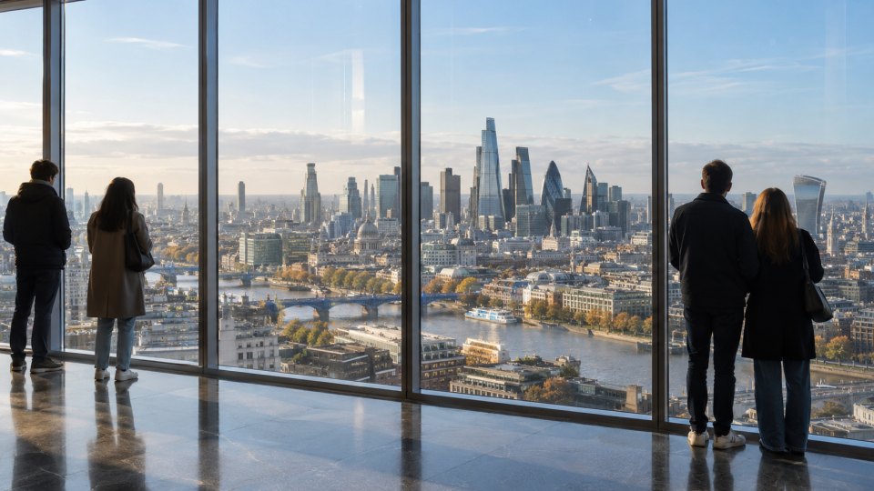 Panoramic view of the City from a modern viewing gallery