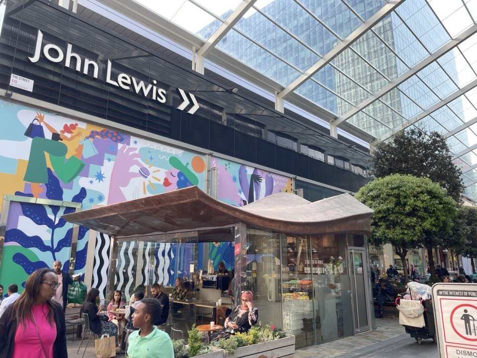 The John Lewis entrance in a London shopping centre