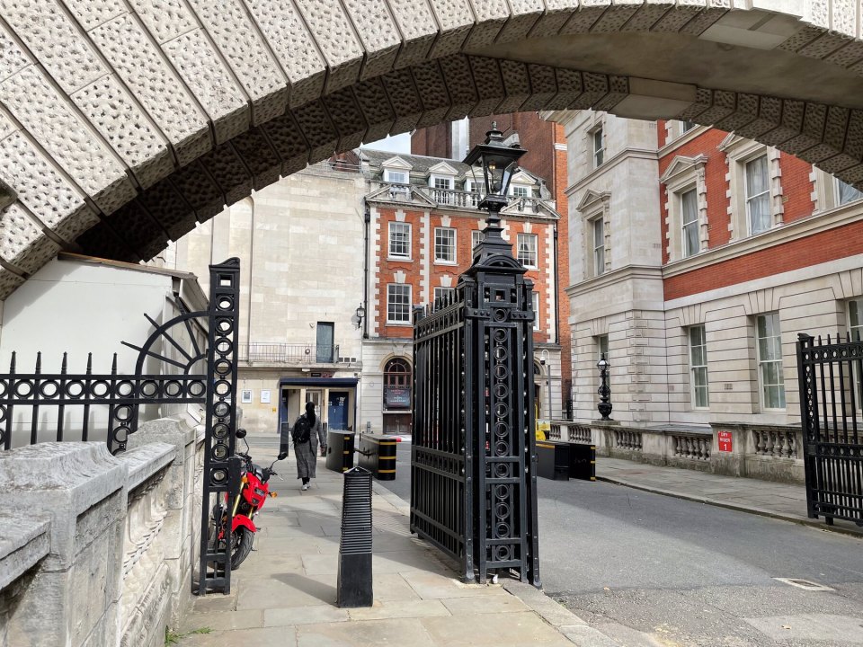 Iron gates by the government quarter in London