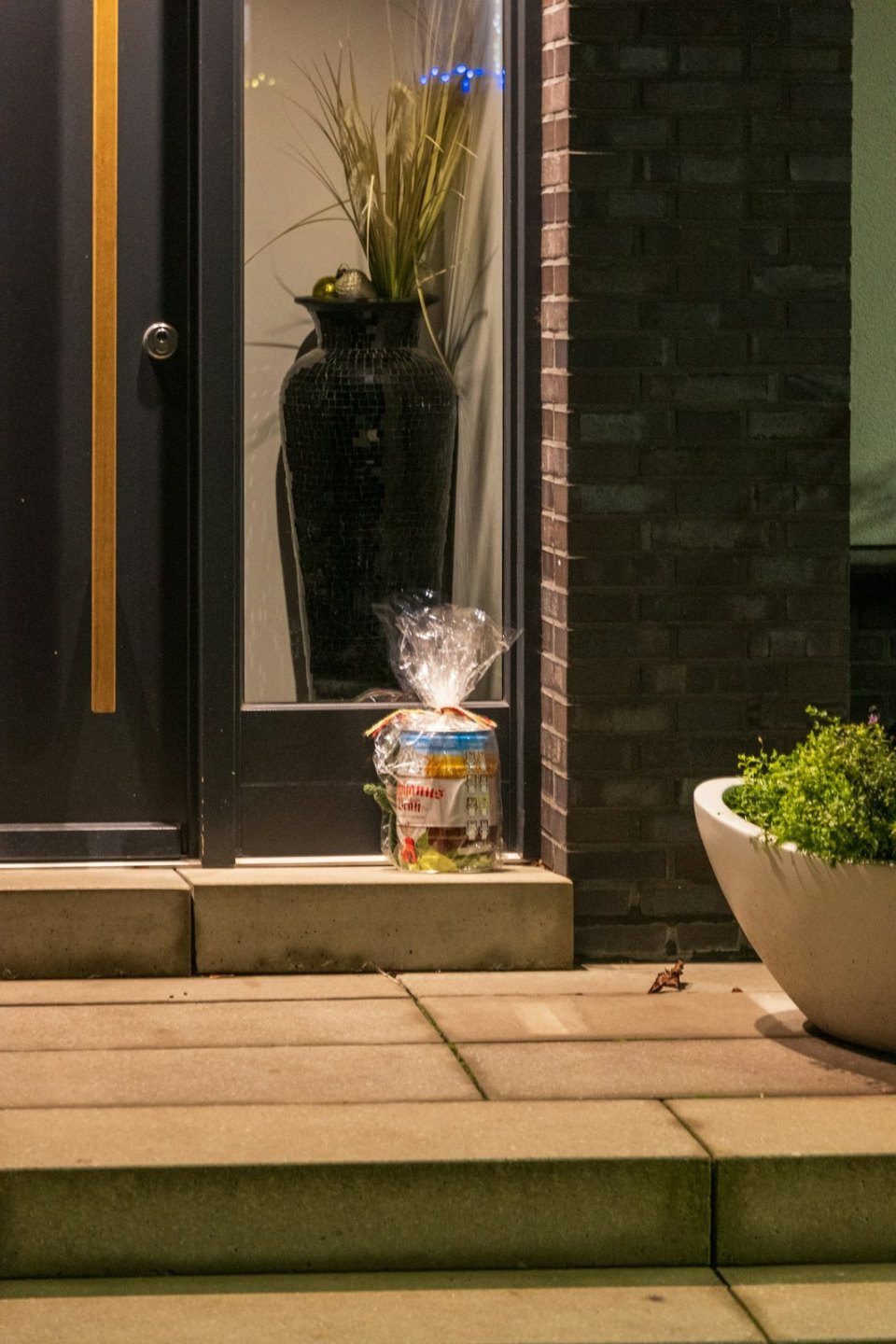 A parcel at a front door