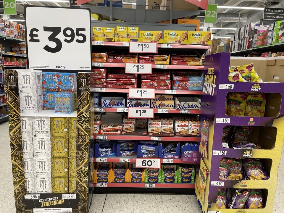 A shop shelf with a price label