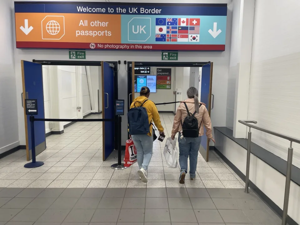 Electronic passport gates at a United Kingdom border control