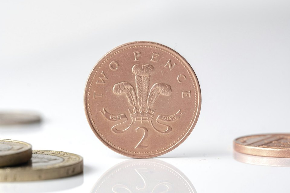 British coins on a white background