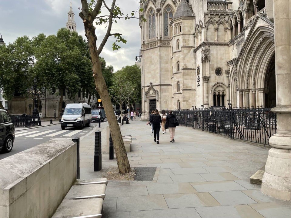 The Royal Courts of Justice in London, gothic facade on the Strand
