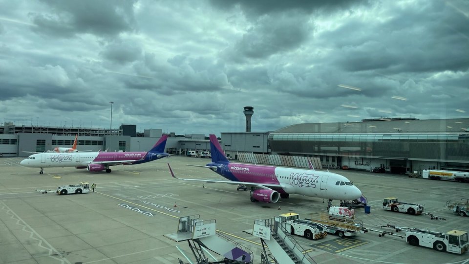 Storm clouds above Luton Airport