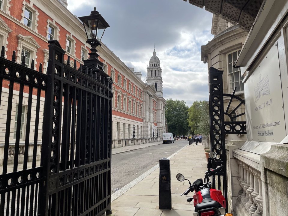 Wrought-iron gates by Admiralty Arch, Whitehall, London