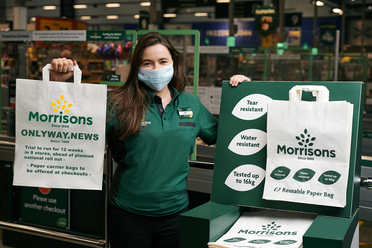 Бумажные пакеты Morrisons вместо пластика