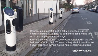 В Великобритании планируют установить 9317 зарядных устройств для электромобилей