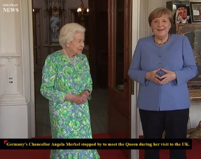 Канцлер Германии Ангела Меркель заехала встретиться с королевой во время ее визита в Великобританию.