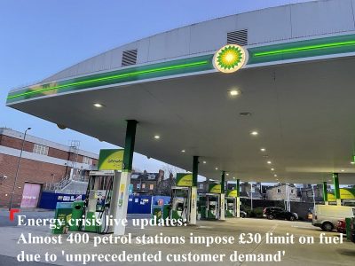 400 автозаправочных станций налагают ограничение в 30 фунтов стерлингов на топливо