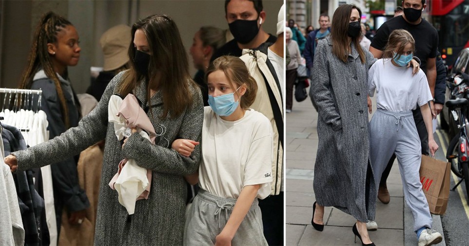 Анджелина Джоли в магазине H&M на Оксфорд-стрит с дочерью Вивьен