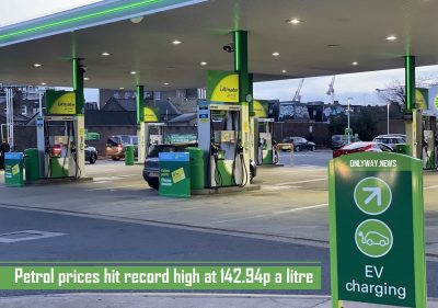 Petrol prices hit record high at 142.94p a litre