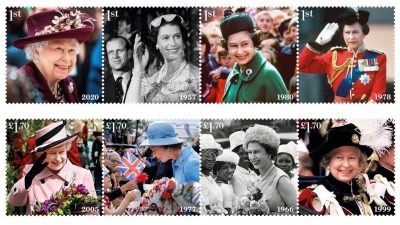 Портрет королевы на почтовых марках