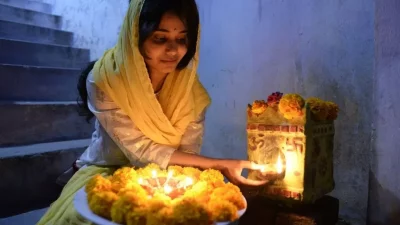 India celebrates the festival with a dazzling display of lights