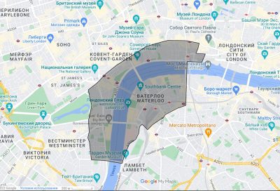 Карта Лондона в новогоднюю ночь 2022 - 2023