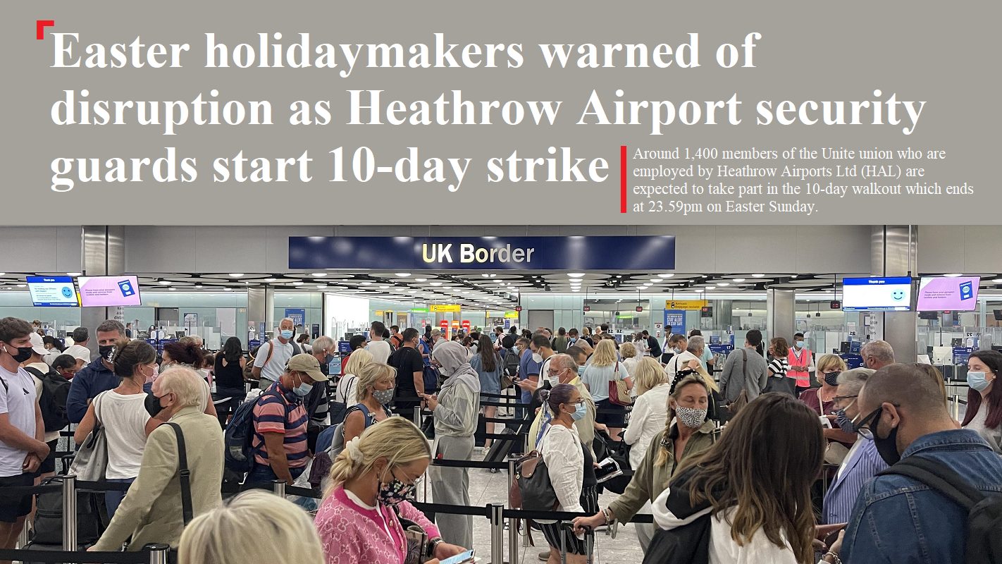 Аэропорт в Лондоне уходит на пасхальную забастовку.