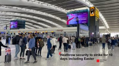 Аэропорт в Лондоне 5 терминал Хитроу будет бастовать во время пасхи и школьных каникул.