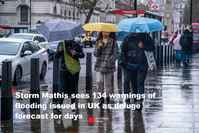 Шторм Матис в Великобритании будет потоп несколько дней.