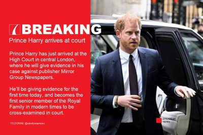 Принц Гарри только что прибыл в Высокий суд в центре Лондона