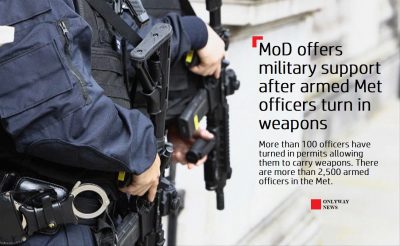Министерство обороны предлагает военную поддержку полиции Лондона.