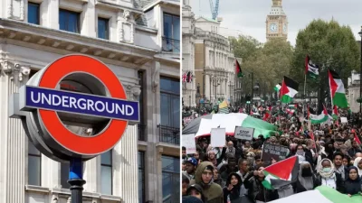 Машинист в поезде лондонского метро, был отстранен от работы за слова "свободу палестины".