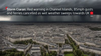 Шторм Киаран: красное предупреждение на Нормандских островах.
