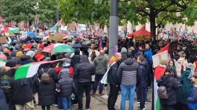 Про-палестинский марш в Манчестере.
