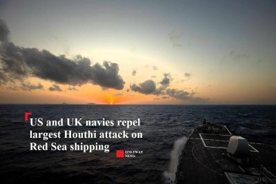 ВМС США и Великобритании отразили нападение хуситов в Красном море.