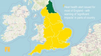 Предупреждение о жаре выпущено для большей части Англии.